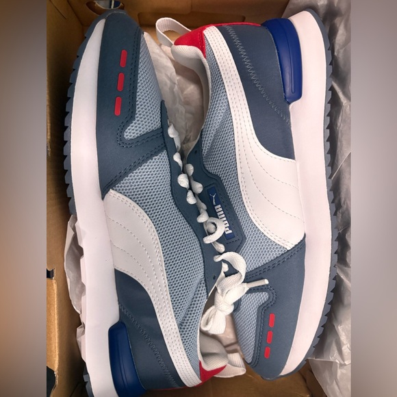 Puma R78 Sneakers -Blue wash-white-evening sky. Men’s size 9. NEW - Picture 3 of 4